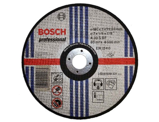 KORUNDOVÝ KOTOUČ BOSCH na rezanie ocele 180/3,0 mm