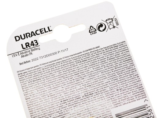 Duracell Batéria pre Zenit LR43 1,5V 2x alkalická