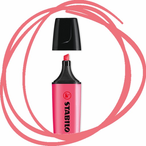 FLUORESCENTNÝ zvýrazňovač 2-5mm RUŽOVÝ Stabilo