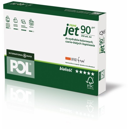 Kopírovací papier Poljet A4, 90g/m2, 250 listov, biely
