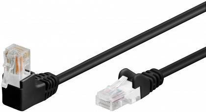 PATCHCORD UTP CAT.5E UHEL 90° 10M ČIERNA