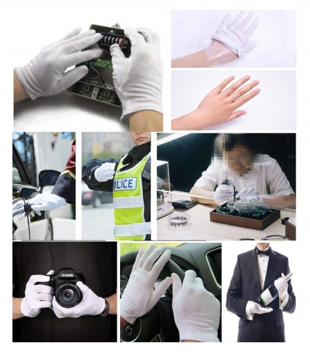 Bavlnené kozmetické rukavice tenké, jemné, biele, 1 pár, veľkosť 10