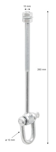HÁK NA HOÝVKU S SHAKELOM M10 260 mm