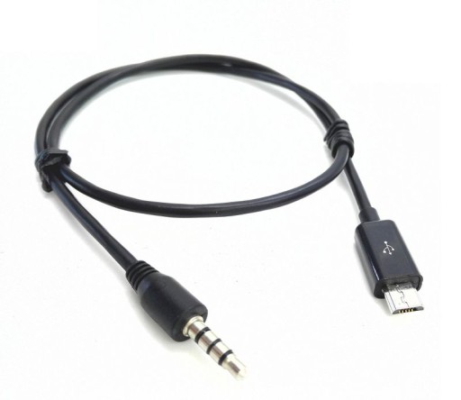 Micro USB na 3,5 mm Jack Aux Audio kábel 1m