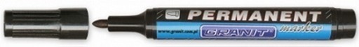 Vodotesný permanentný fix, okrúhly hrot, čierna GRANITE
