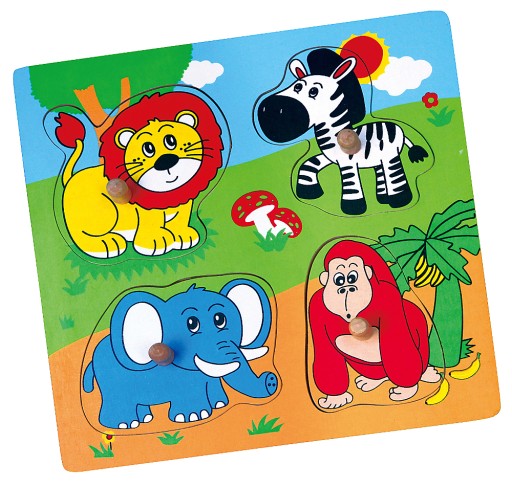 Drevené puzzle zvieratká ZOO puzzle s prekvapením