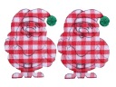 Ozdobné nášivky Santa Claus kockovaný 3cmx4cm Červená