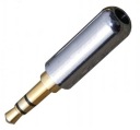 Malý mini JACK 3.5 stereo SLIM konektor, strieborný (3736a