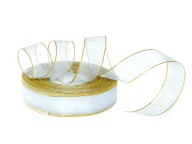 Šifónová stuha 40 METROV 20 mm BIELA ​​organza