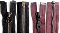 KOVOVÝ Zips 45 cm - ČIERNA HNEDÁ