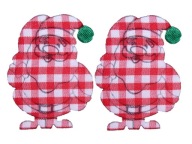 Ozdobné nášivky Santa Claus kockovaný 3cmx4cm Červená