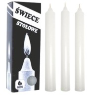 STOLNÉ SVIEČKY BISPOL 6KS, BIELE, tradičné, známe