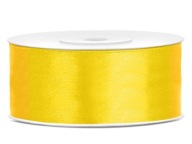 SATÉNOVÁ STUHA žltá 25 mm x 25 m na darčekové mašle