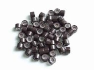 Micro Rings so silikónovými krúžkami HNEDÝ 100 ks