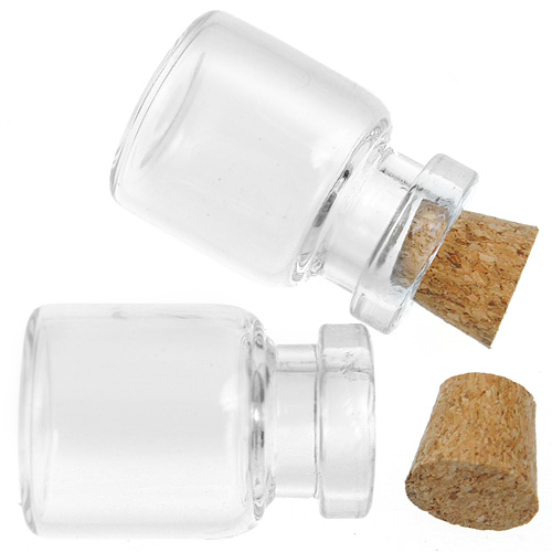 SKLENENÉ FĽAŠE S KORKOM 22MM 1KS