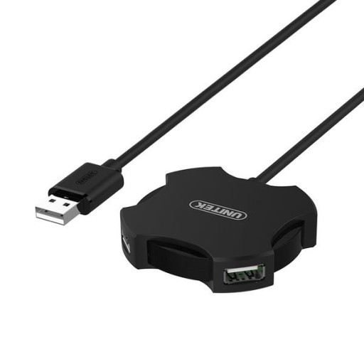 Unitek Y-2178 čierny USB hub pre 4x USB 2.0, malý, Plug&Play