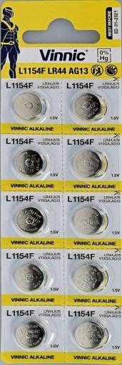 10x AG13 ALKALICKÁ BATÉRIA VINNIC A76 L1154 LR44