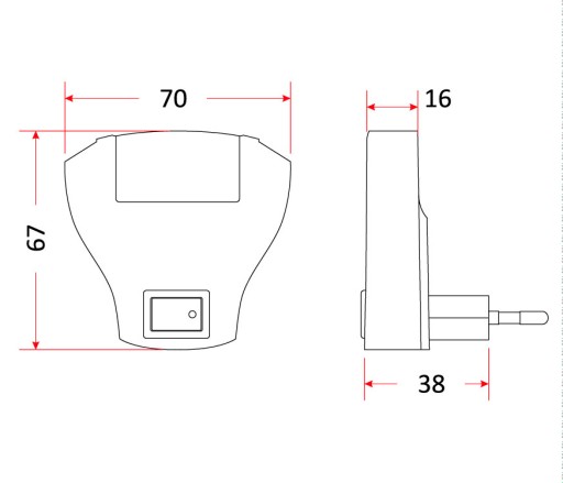 Mini mušľová nočná lampa 1,5W modrá s kontaktom