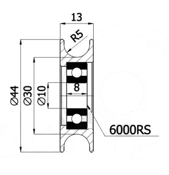 44mm KOVOVÝ VALEC, POHYBUJÚCI SA NA 10mm LANE
