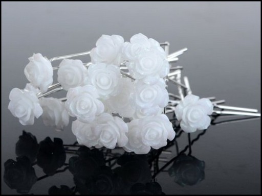SILVER Pin Sponky do vlasov Glitter Rose 20 ks
