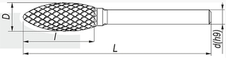 FRÉZA OTOČNÝ PILNÍK ISOH 6x12 VHM PRO SHANK. 3 mm