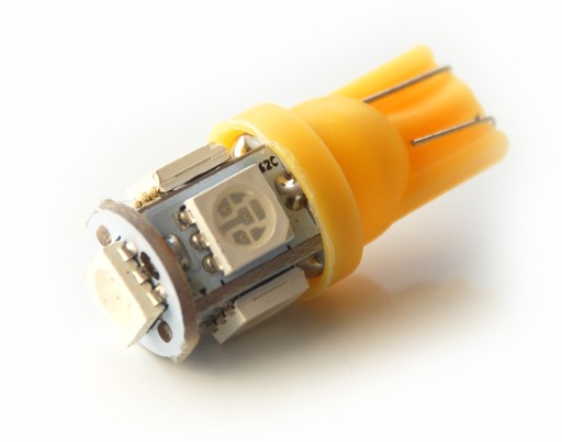 LED T10 W5W 5 x 5050 SMD oranžová