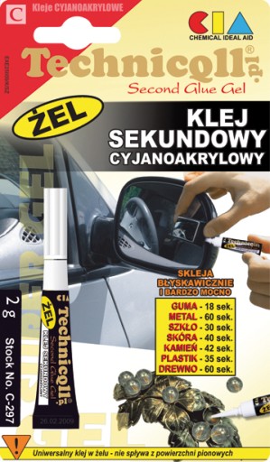 Univerzálne sekundové lepidlo 2g gél TECHNICQLL ..604