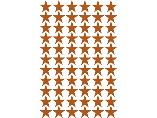 Medené samolepky na stenu STARS 5cm 56 ks