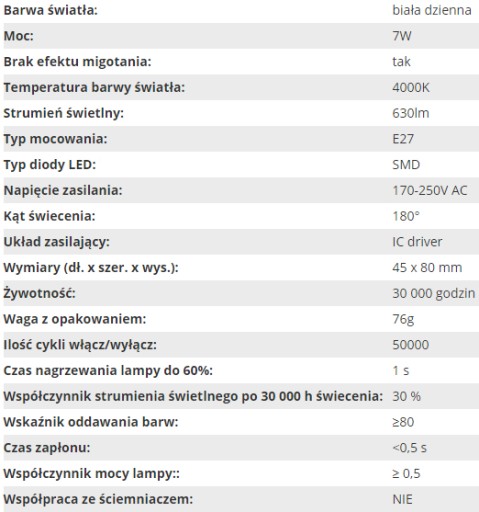 LED žiarovka E27 G45 7W Neutral 4000K KERAMICK