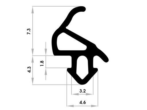 Okenné tesnenie do okien Čierne PVC ALUPLAST S-1559 5m