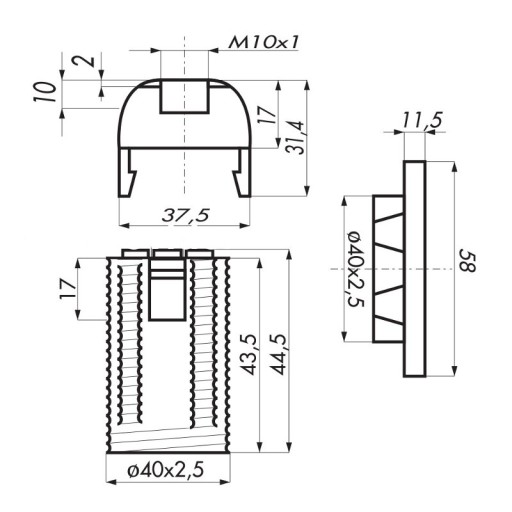 OBJÍMEK DRŽIAKA ŽIAROVKY DO ZÁSUVKY E27 10 ks