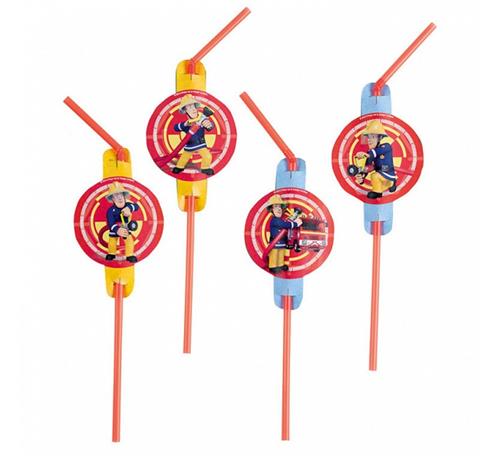 Narodeninové slamky FIREMAN SAM 8 ks