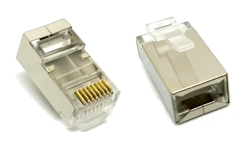 RJ45 modulárna zástrčka 8p8c Cat5e tienená 10 kusov