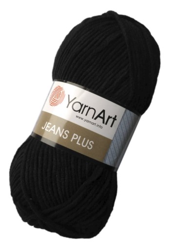 100g bavlnená akrylová priadza Jeans Plus 53 čierna