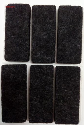 Plstené podložky na nábytok, stoličky, stoličky, čierne, 6 ks, 2,5 cm x 6 cm
