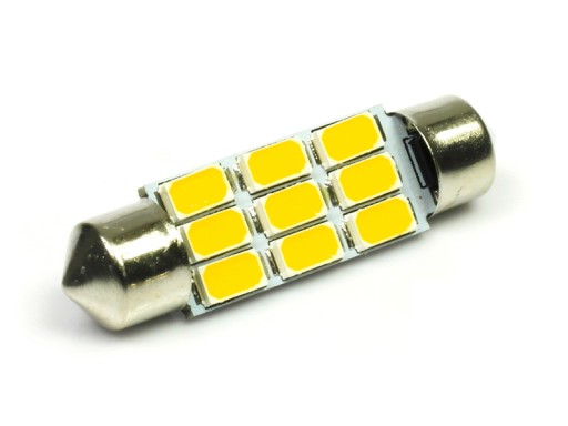 C5W LED 9 SMD 5630 ŽIAROVKA TEPLÁ BIELA 36 mm