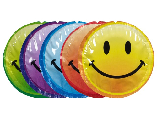 Klasické kondómy EXS SMILEY FACE vo vtipnom sexuálnom tvare, 25 ks.