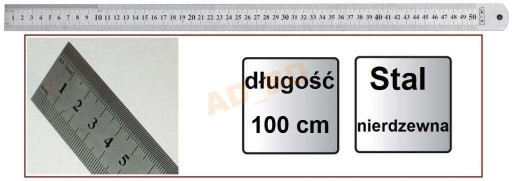 Pravítko 75 cm, nerezové pravítko