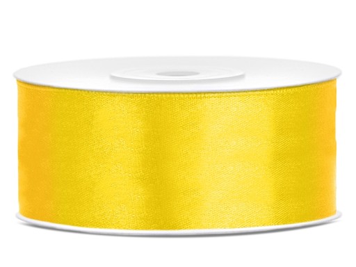 SATÉNOVÁ STUHA žltá 25 mm x 25 m na darčekové mašle