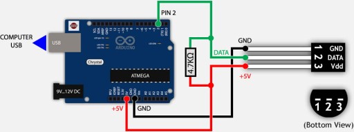 Digitálny snímač teploty DS18B20 TO92 ARDUINO