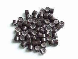 Micro Rings so silikónovými krúžkami HNEDÝ 100 ks