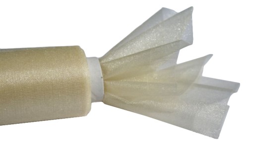 ORGANZA dekoratívna organza KRÉMOVÁ Ecru svadobné prijímanie 16cm x 9,3m