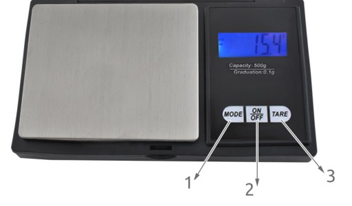 Precízna vrecková váha na šperky 500g x 0,1g s chlopňou