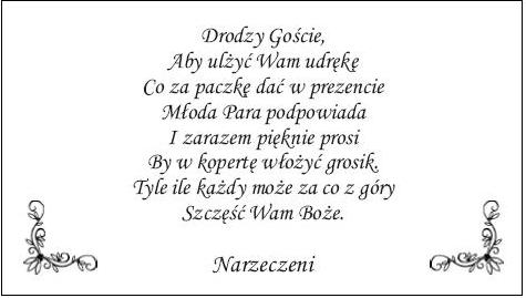 VLOŽKY s básňou na svadobné oznámenia 25 ks.