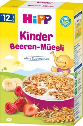 HiPP BIO Müsli viaczrnné jahodovo-malinové 200 g