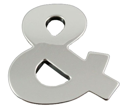 ZNAK NÁLEPKY CHROME 3D PÍSMENOVÝ ODZNAK &