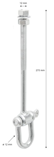 HÁK NA UPEVŇUJÚCI HÁK S SHAKELOM M12 270 mm