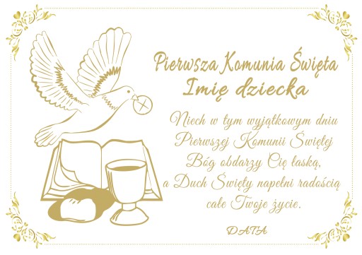 Oblátka na tortu Sväté prijímanie A4 Meno Dátum