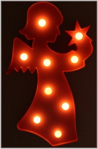 ANJEL ANJELSKÁ LAMPA 9 LED DEKORÁCIA NA BATÉRIU Ružová