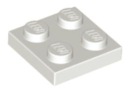 LEGO TANIER 2X2 BIELY Č. 3022 - PRE 10 KS
